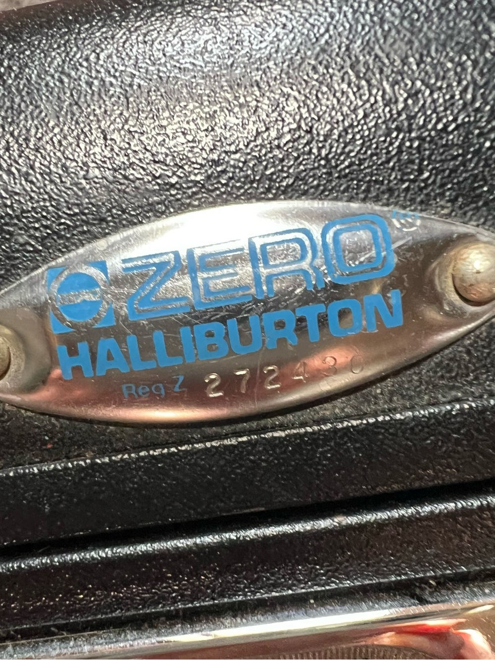Zero Halliburton reg z Black Textured Briefcase with Blue Accent Logo